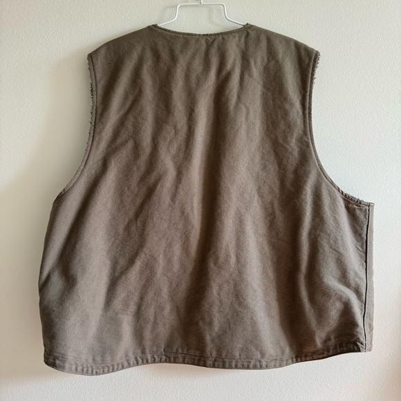 Carhartt Men's Washed Duck Sherpa-Lined Vest 2XL Driftwood - Picture 10 of 13